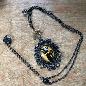 Betsey Johnson Cat Silhouette Necklace